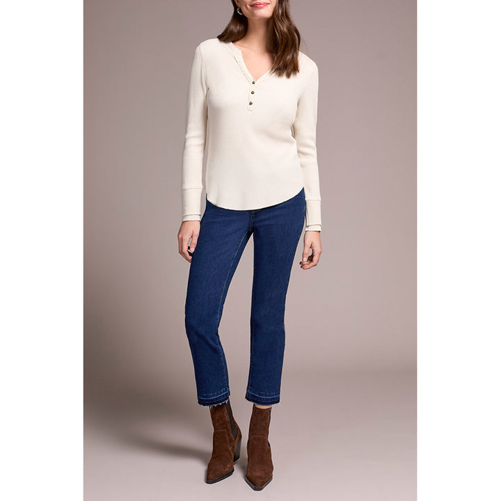 Tribal Long Sleeve Henley Top with Buttons