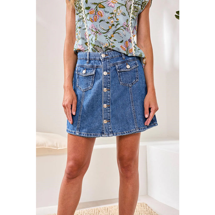 Tribal Audrey Button down Denim Skort