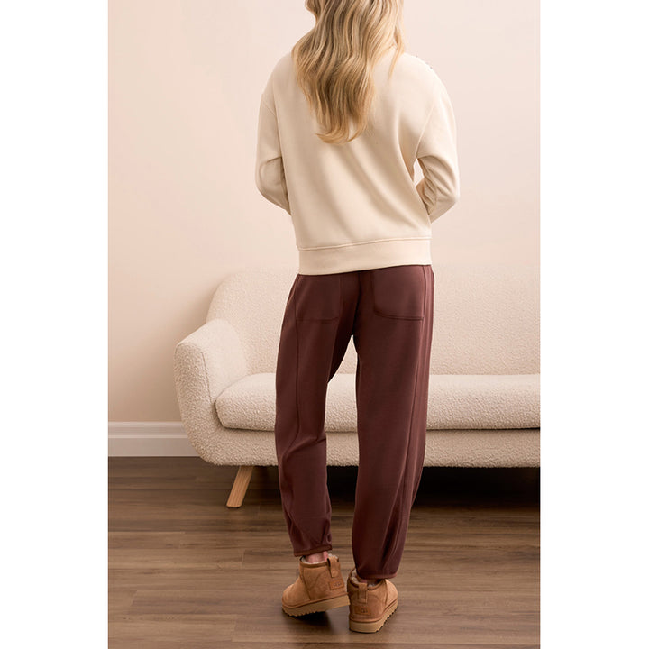 Tribal Long Sleeve Funnel Neck Top with Stitching