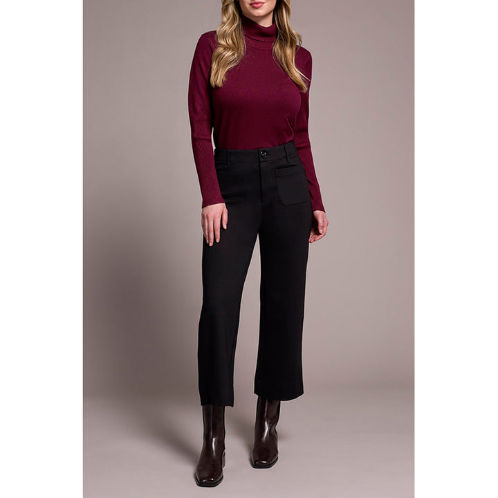 Tribal High Rise Fly Front Capri with Pockets