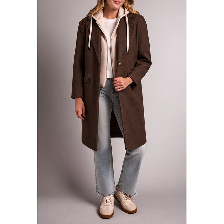 Trench-coat tribal avec capuche façon sweat