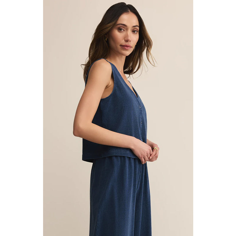 Z Supply Solace V-Neck Jersey Denim Tank