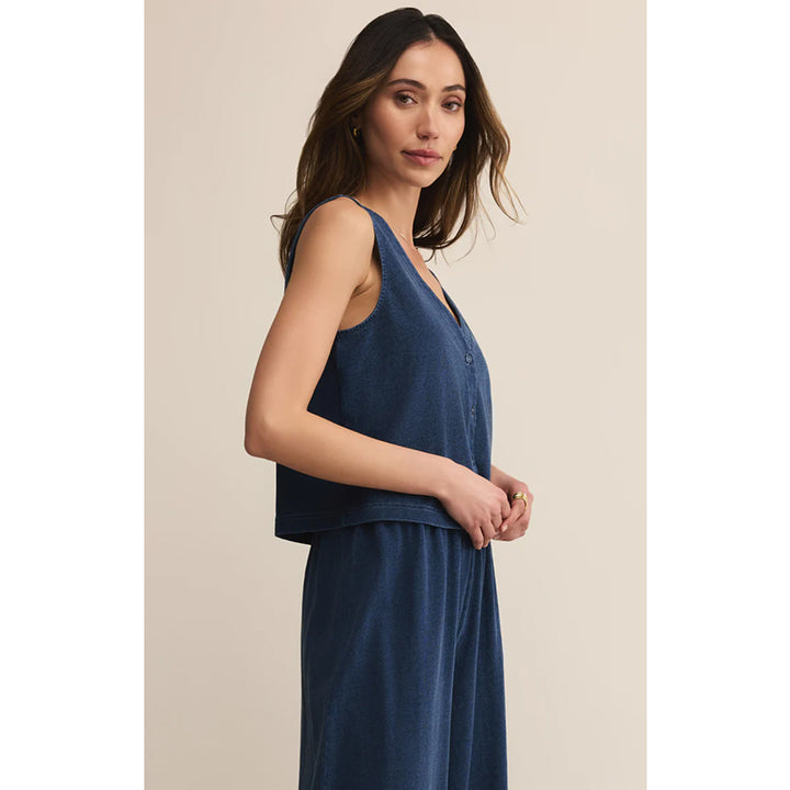 Z Supply Solace V-Neck Jersey Denim Tank