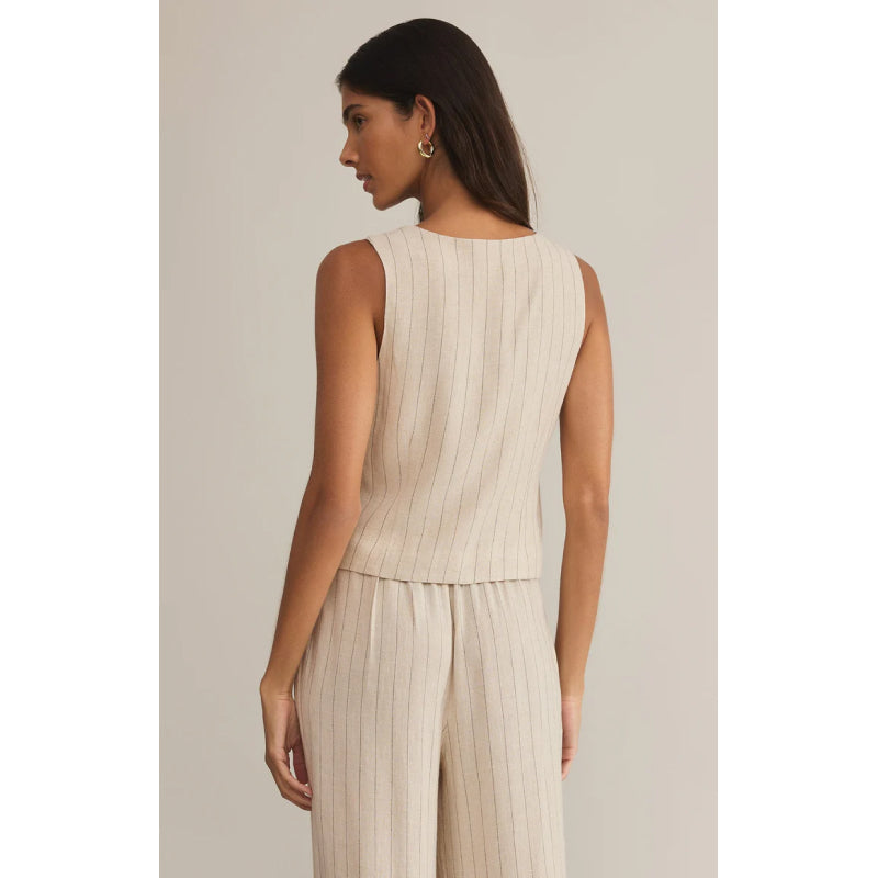 Z Supply Belfort Pinstripe Linen Vest