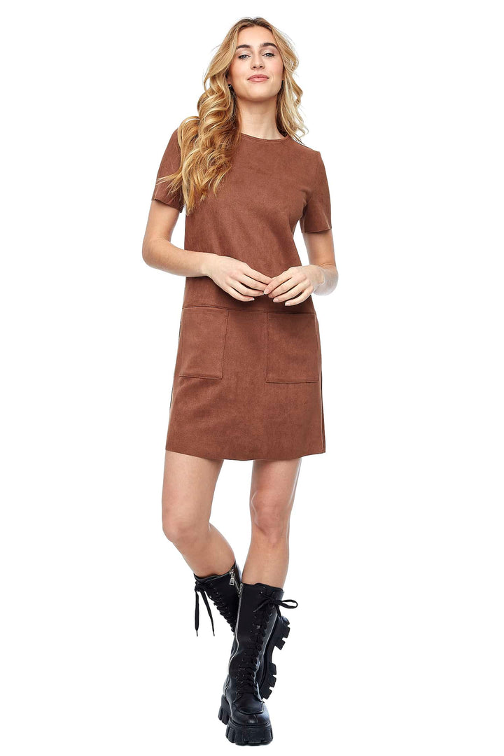 Tyler Madison Ariana Faux Suede Shift Dress
