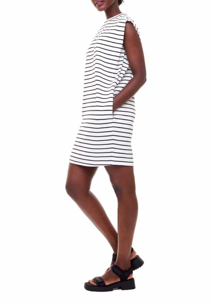 Tyler Madison Miley Striped Shoulder Shift Dress