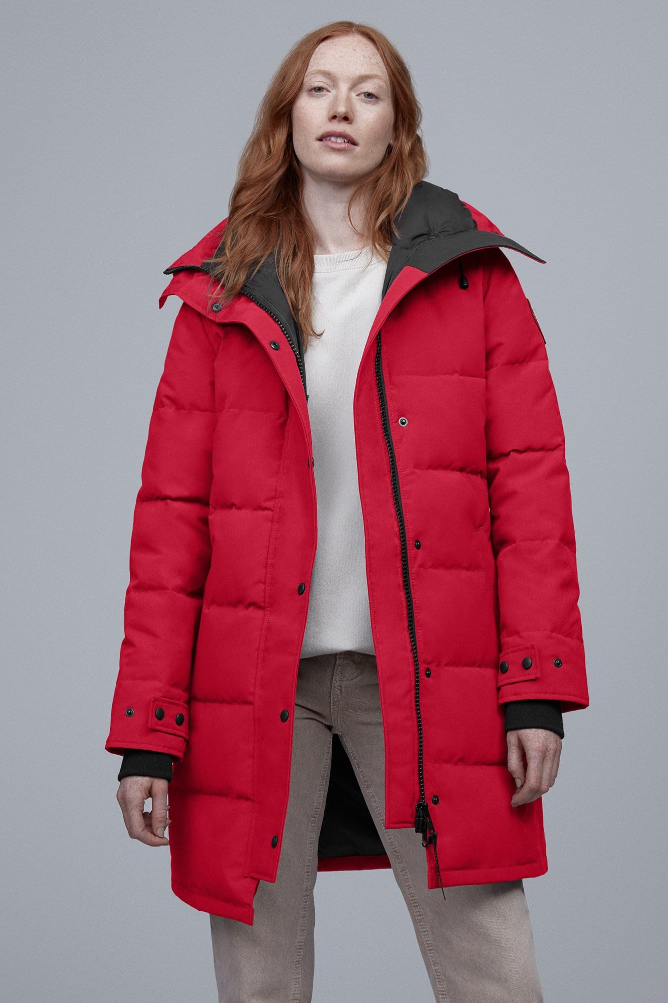 Canada goose cheap red coat womens