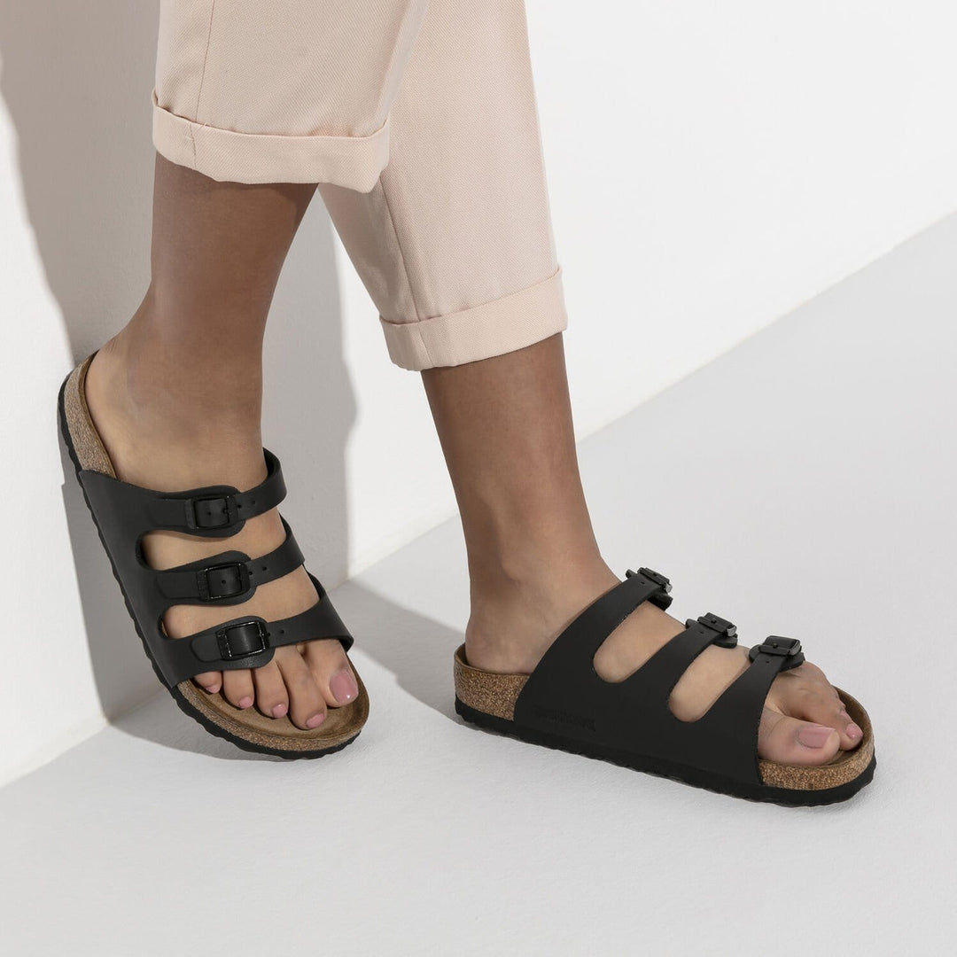 Birkenstock Florida Black Soft Footbed Sandals - Regular