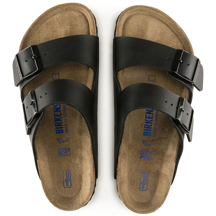 Birkenstock Arizona Black Birko-Flor Soft Footbed Sandals - Regular