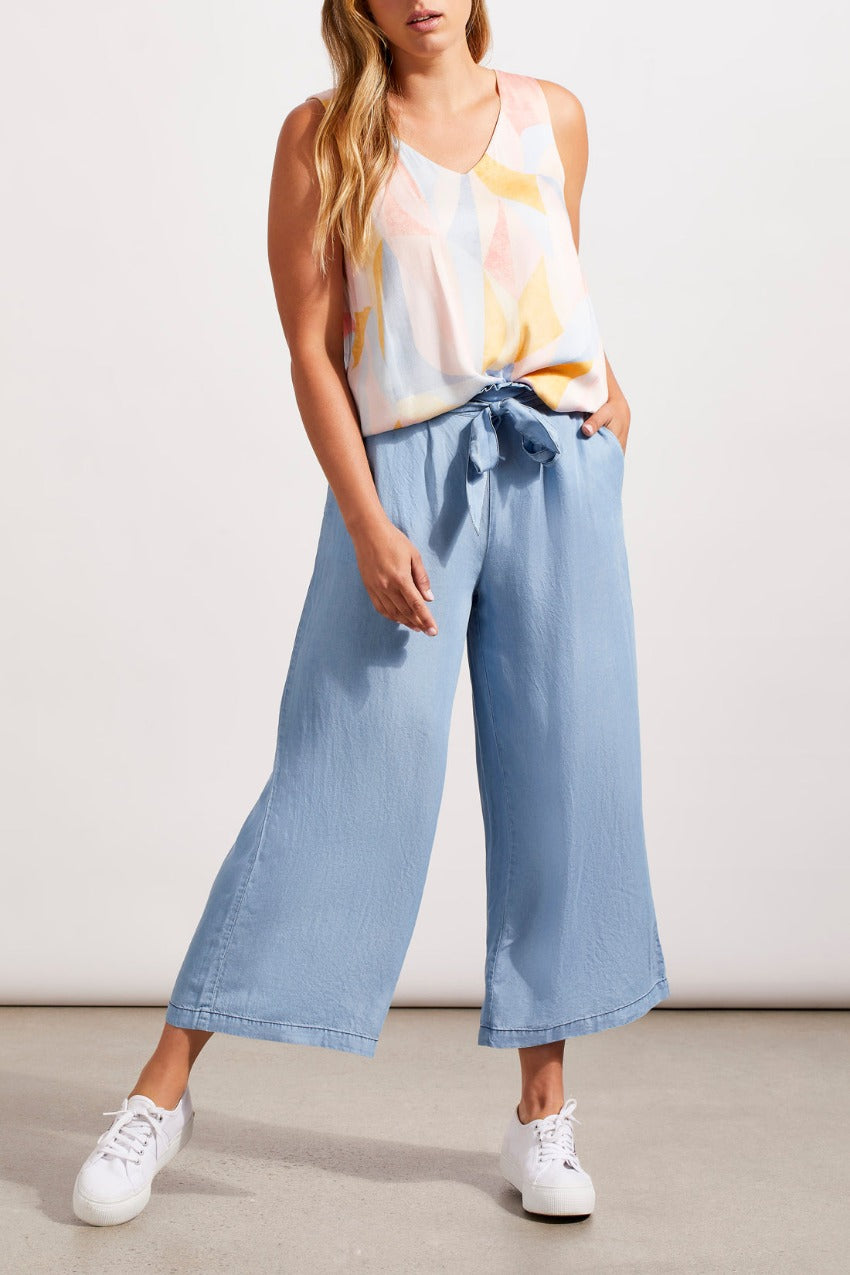 Tribal Paperbag Flowy Wide Leg Pull-On Pant
