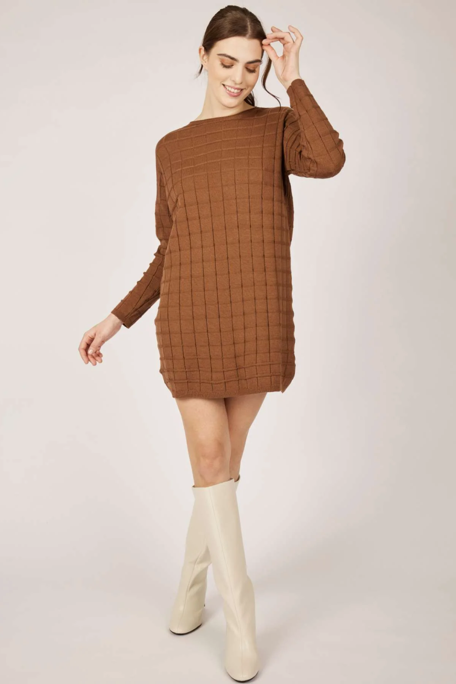 Pistache Large Waffle Fine Knit Dress – Take It Outside