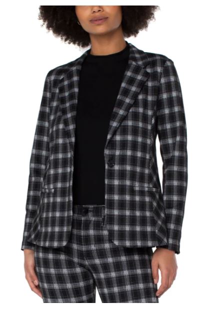 Fitted 2025 plaid blazer