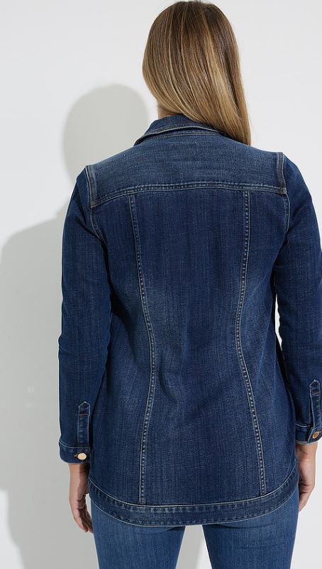 Chicos elongated denim outlet jacket