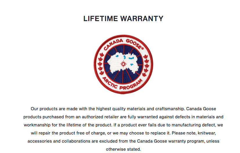 Lifetime Warranty Claim Canada Goose Coat Warranty Canada Goose