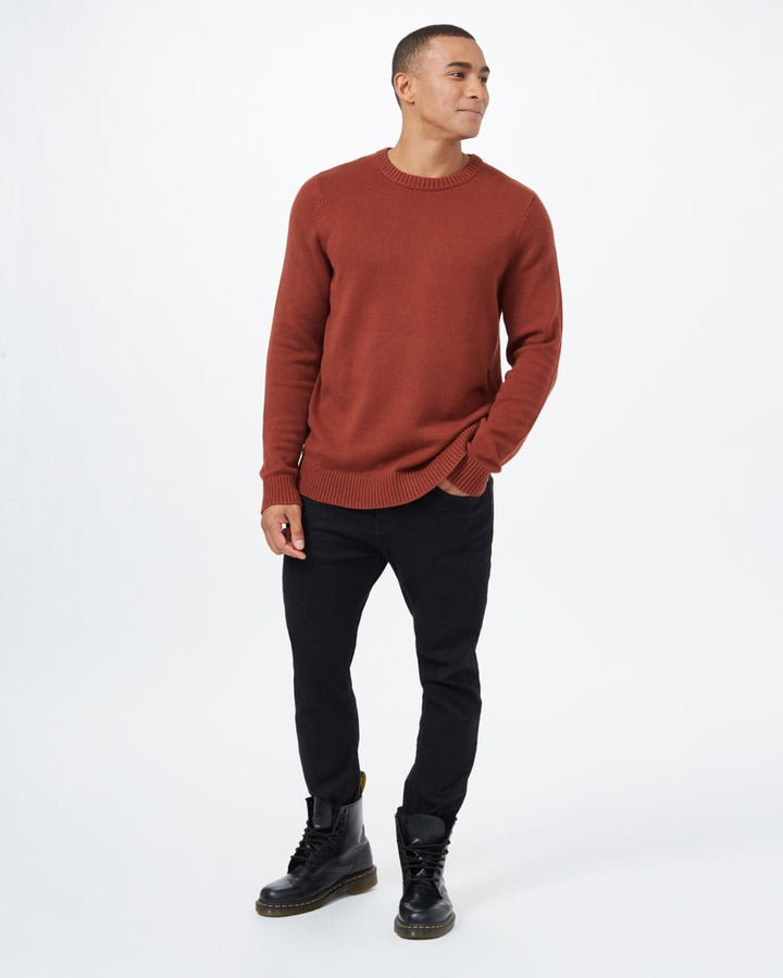 Men's Highline Cotton Crew Sweater - Red Front Full View