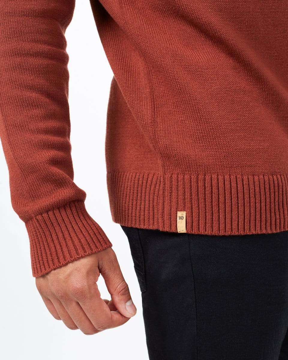 Men's Highline Cotton Crew Sweater - Red Side Seam