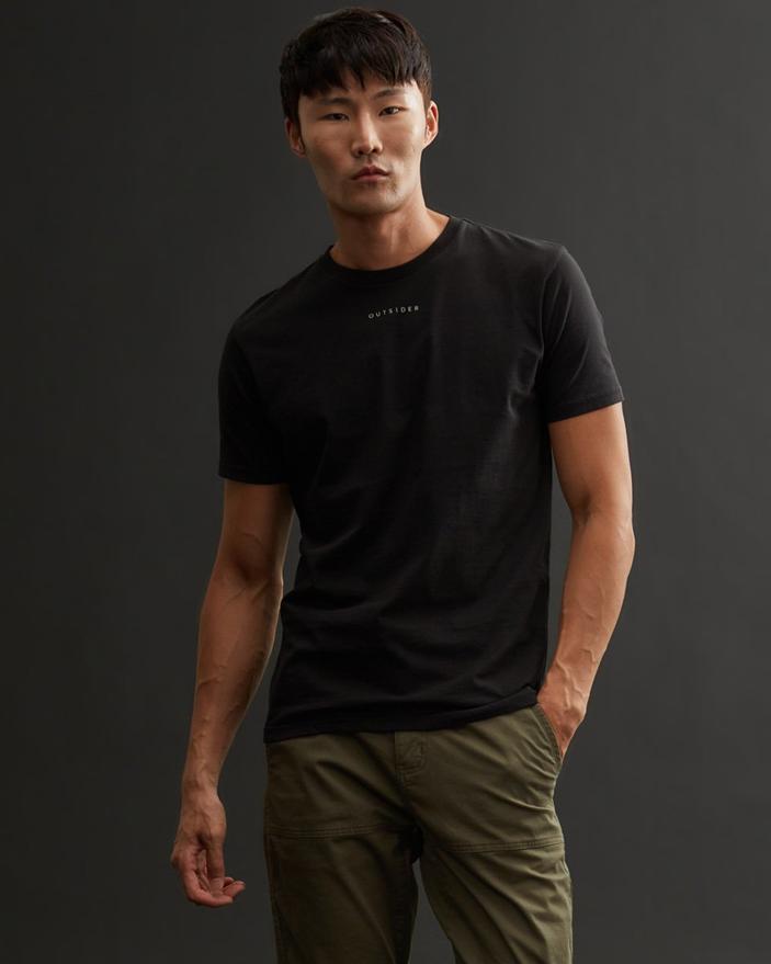 Men's Outsider Classic T-Shirt - Black Full Front View