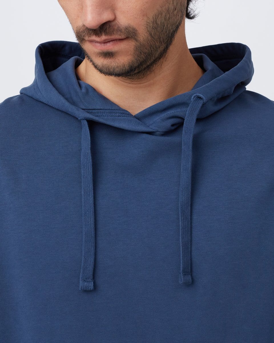 Men's French Terry Reynard Hoodie - Blue Front Close Up