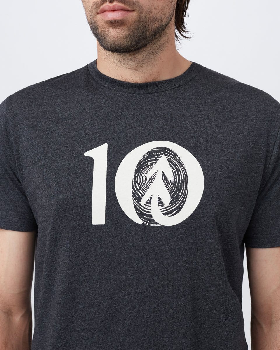 Men's Woodgrain Ten T-Shirt - Black Front Close Up