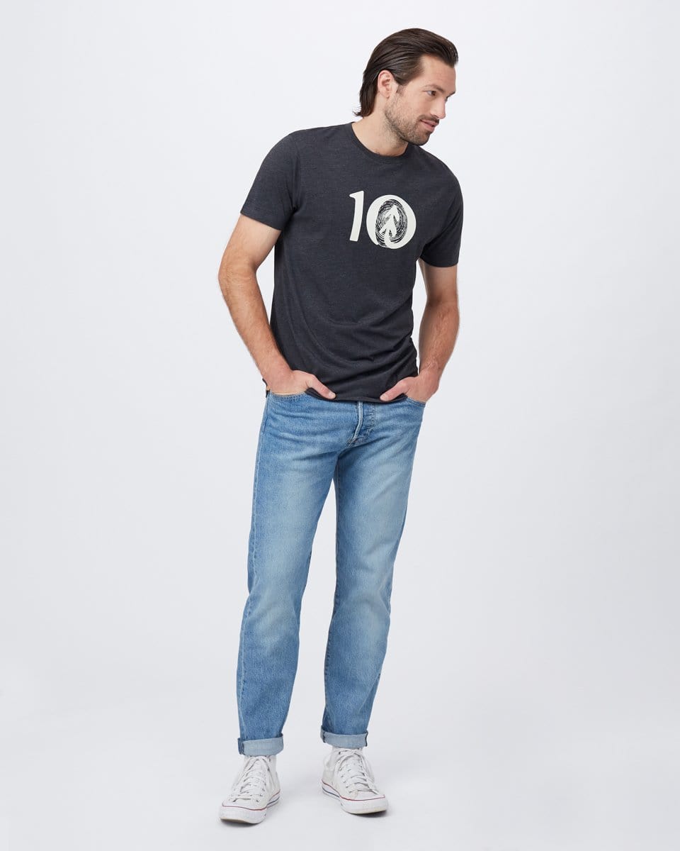 Men's Woodgrain Ten T-Shirt - Black Full Front View