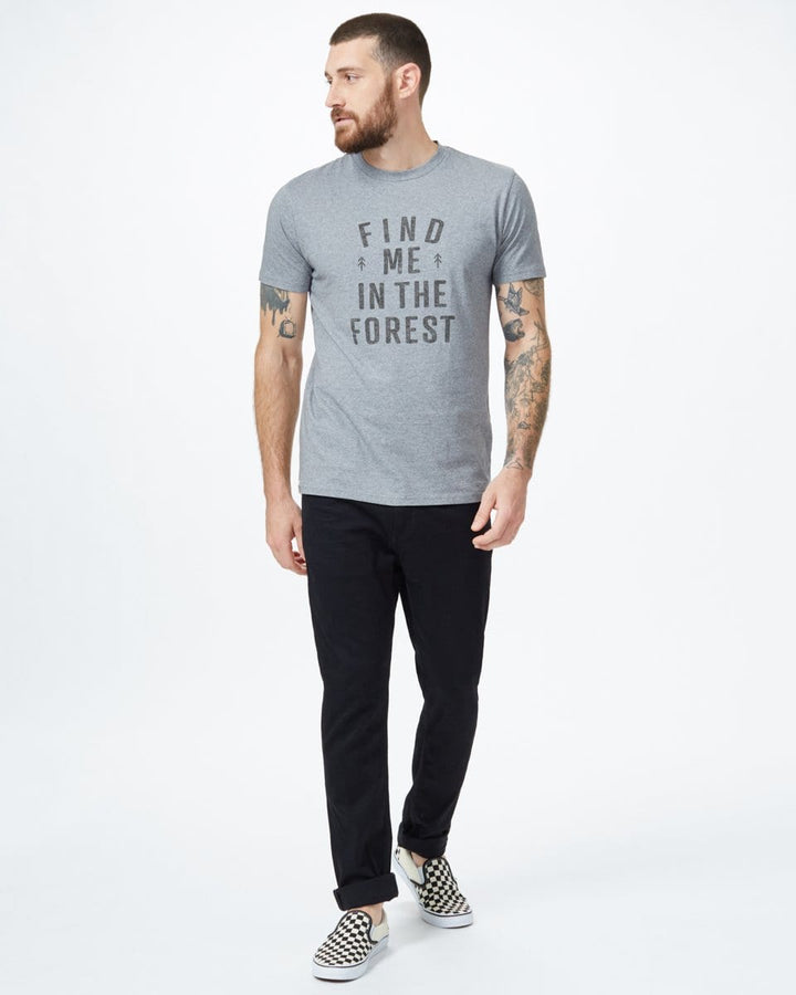 Men's Find Me In The Forest T-Shirt - Grey Front View