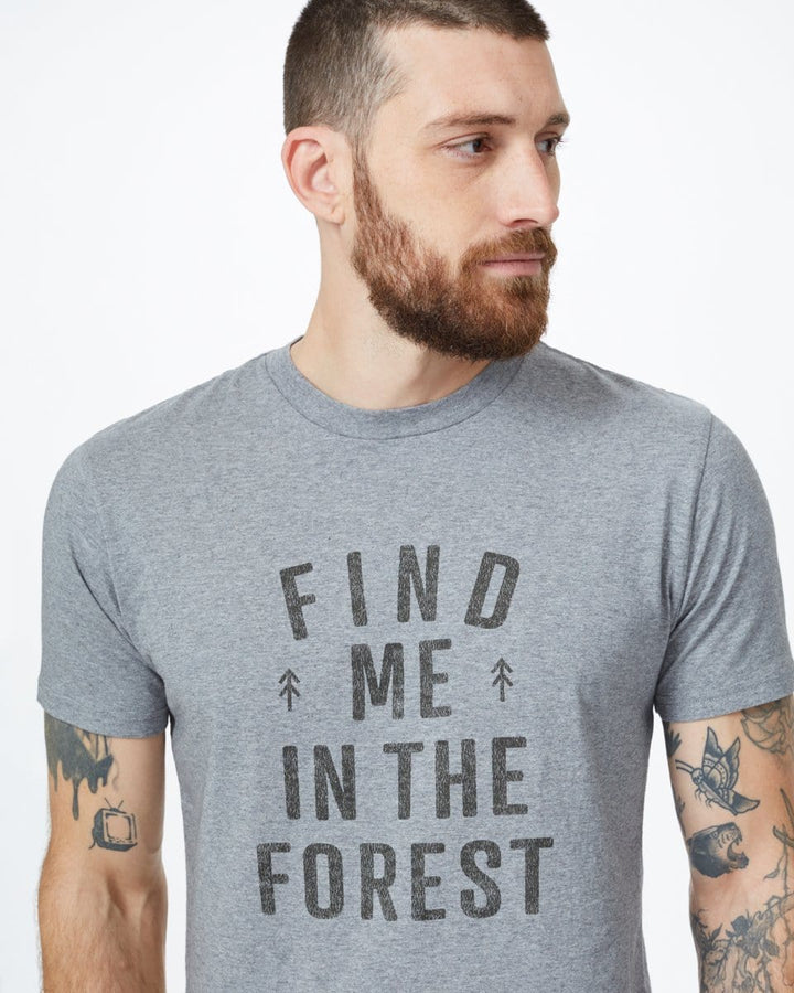 Men's Find Me In The Forest T-Shirt - Grey Front Close Up