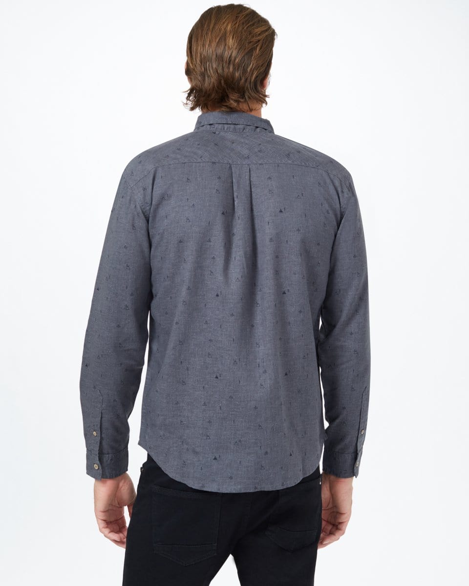 Men's Viewpoint Mancos Longsleeve Shirt - Grey Back View