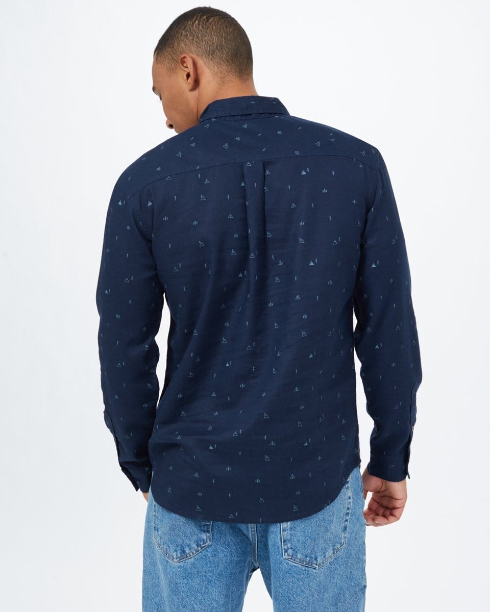 Men's Viewpoint Mancos Longsleeve Shirt - Blue Back View