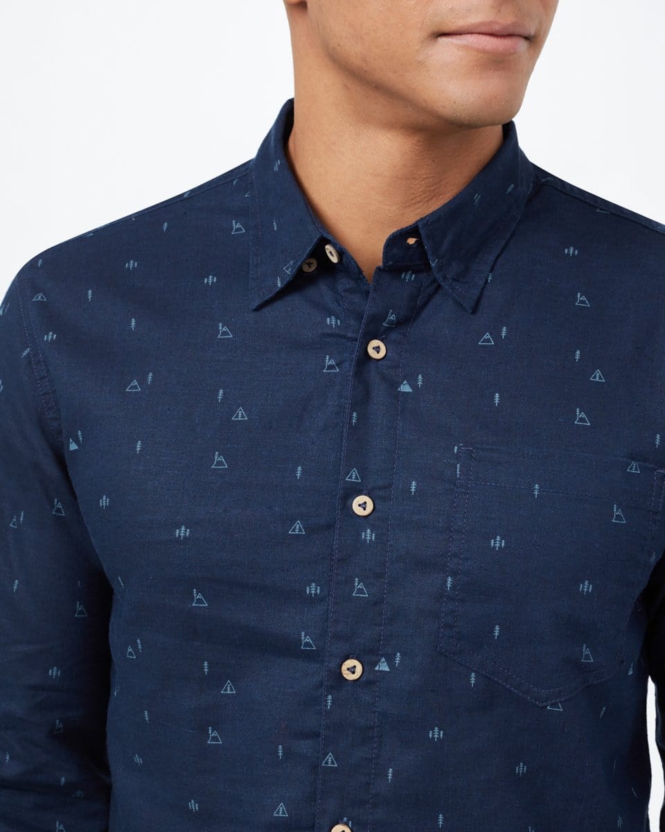 Men's Viewpoint Mancos Longsleeve Shirt - Blue Front Close Up