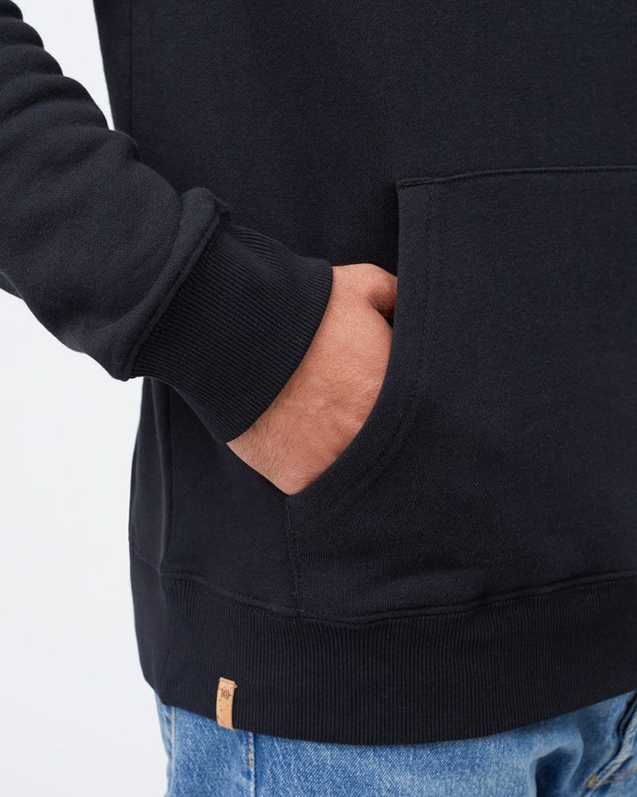 Men's 1/4 Zip Kanga Pocket Fleece - Black Front Pocket