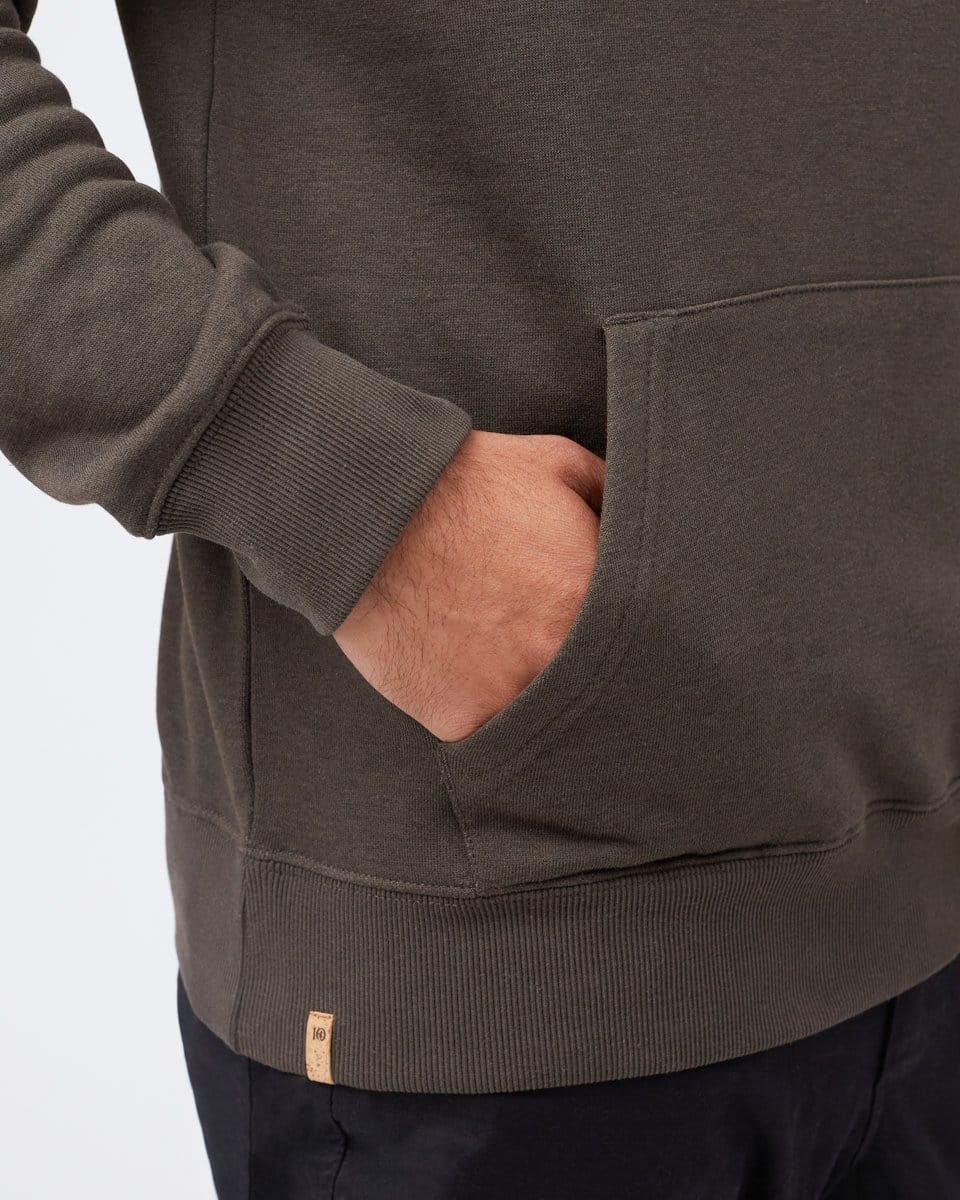 Men's 1/4 Zip Kanga Pocket Fleece - Brown Front Pocket