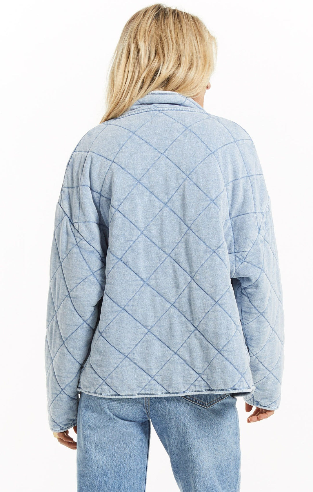 Z Supply Women's Maya Knit Denim Quilted Jacket