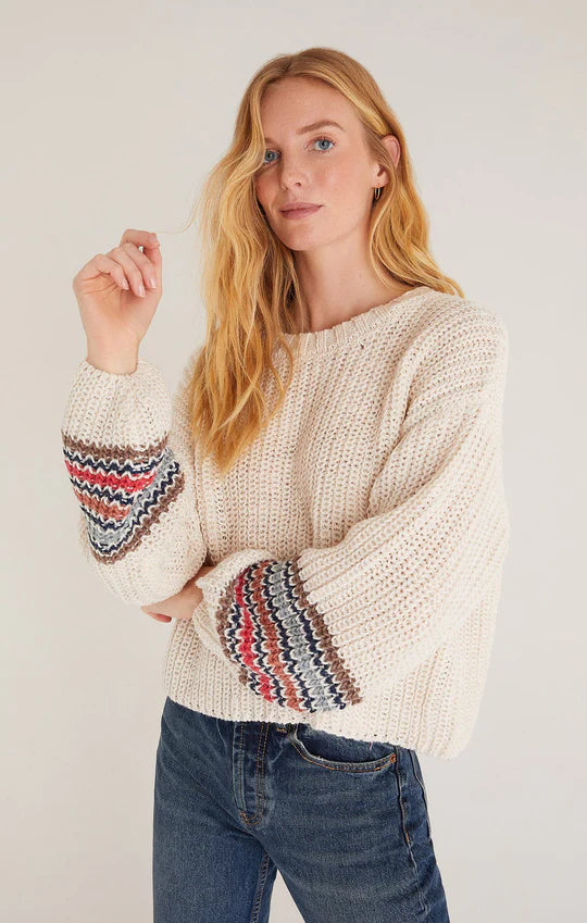 Z Supply Solange Stripe Sleeve Sweater