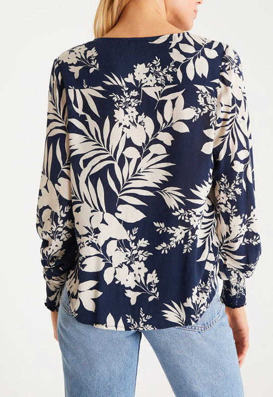 Z Supply Talia Abstract Leaf Blouse