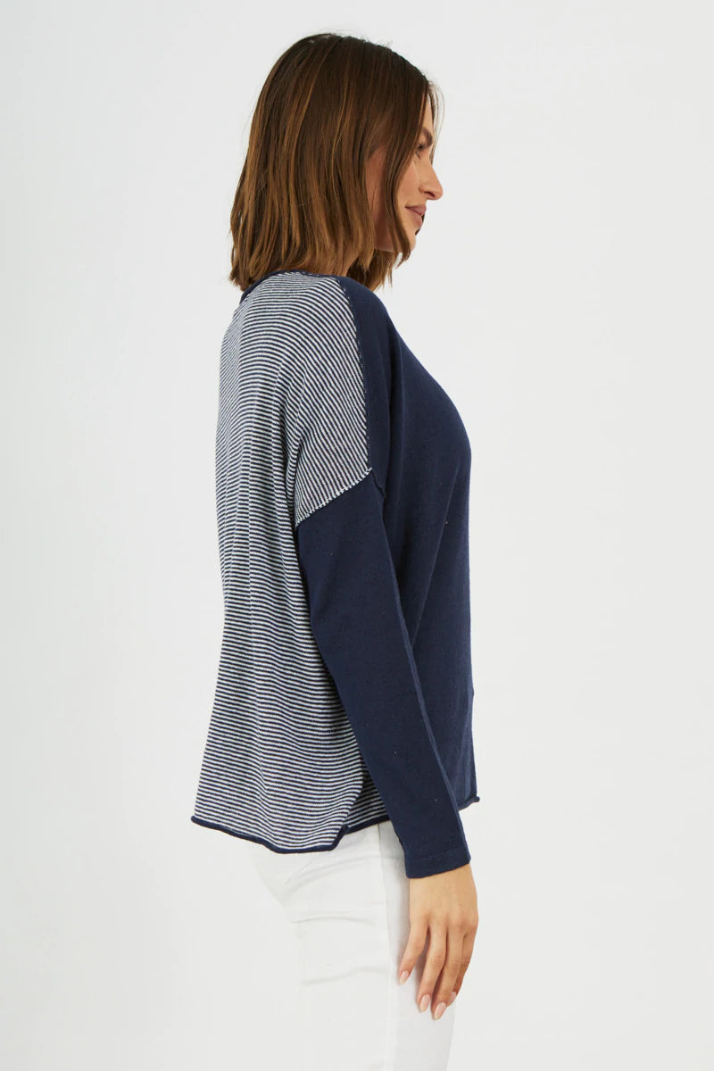 Zaket & Plover Stripe Back Henley