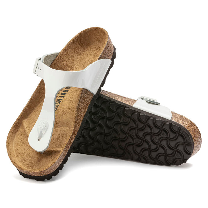 Birkenstock Gizeh Cuir - Blanc Verni - Régulier