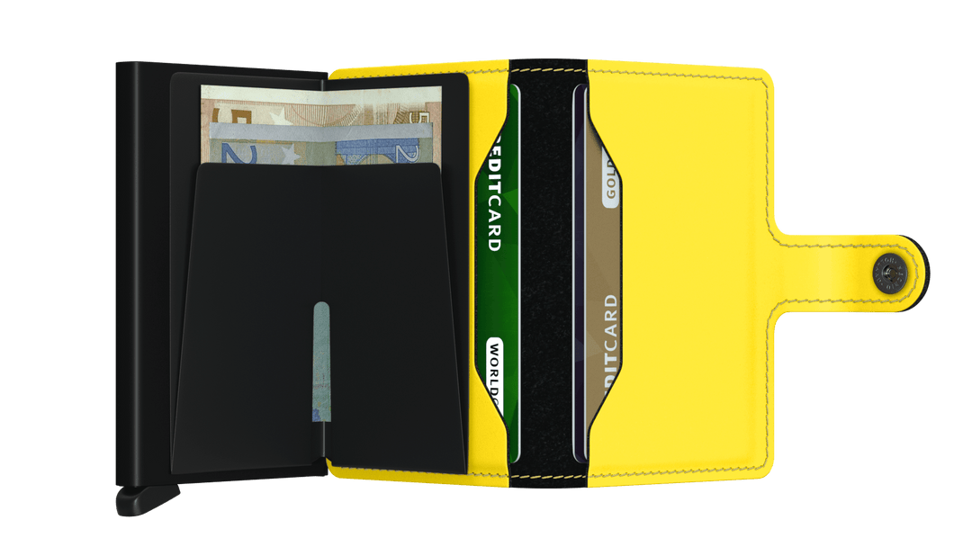 Secrid Mini Wallet - Matte Black-Yellow
