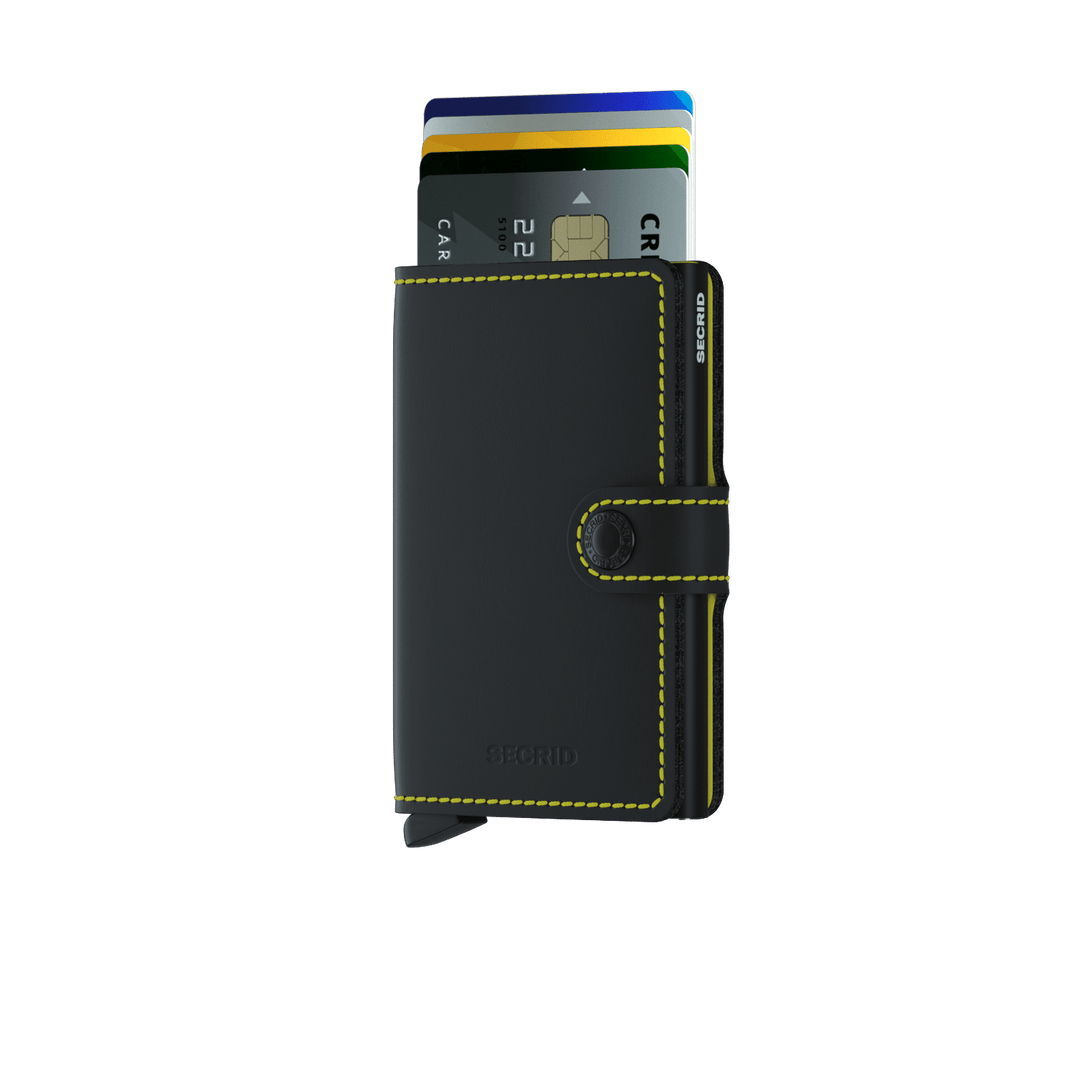 Secrid Mini Wallet - Matte Black-Yellow