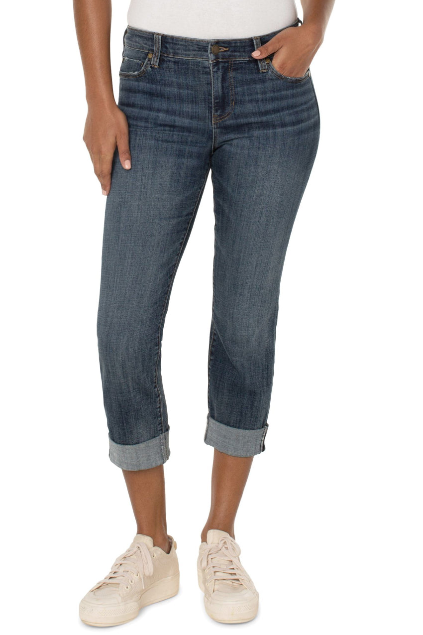 Liverpool Charlie Crop Skinny W/ Wide Rolled Cuff 24" - Pearson